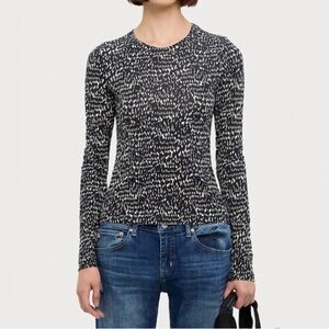 Rag & Bone Luca Black and White Long Sleeve Tee